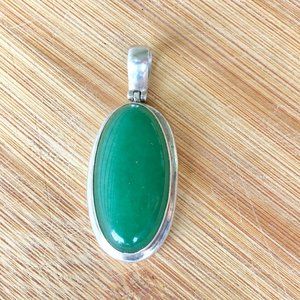 Sterling Silver and green gemstone pendant